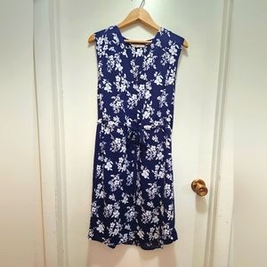 41 Hawthorn Women's Dress Sleeveless Navy White Drawstring Size XL